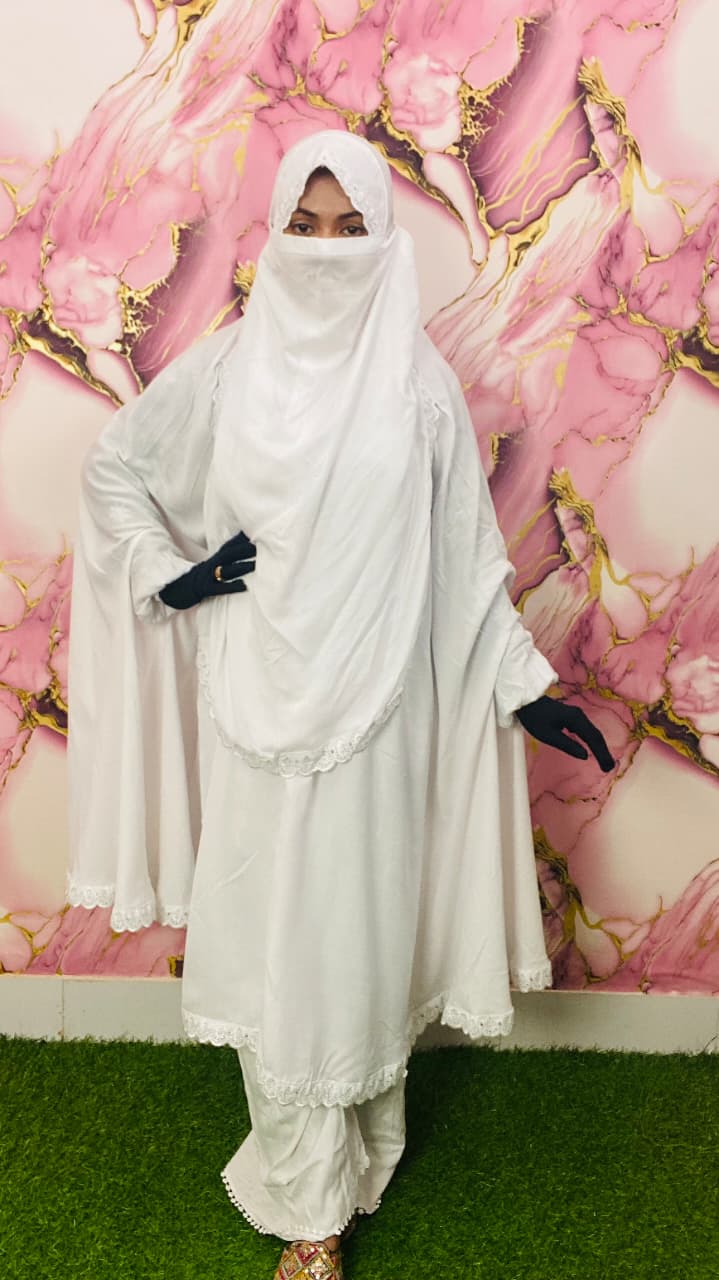 **হজ ও ওমরার জন্য বিশেষভাবে ডিজাইন করা খিমার প্লাজু সেট **